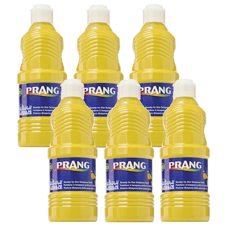 Prang Washable Tempera Paint, Yellow, 16 oz, 6PK 10703